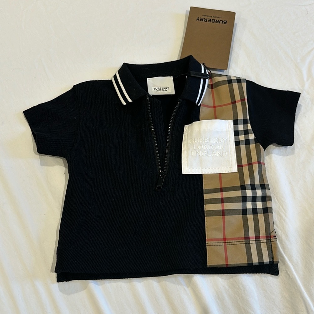 Baby boy Burberry polo top NWT